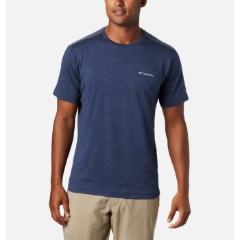 Columbia Tech Trail Crew Neck, Camiseta Azul Marino Para Hombre | 504783-LCZ